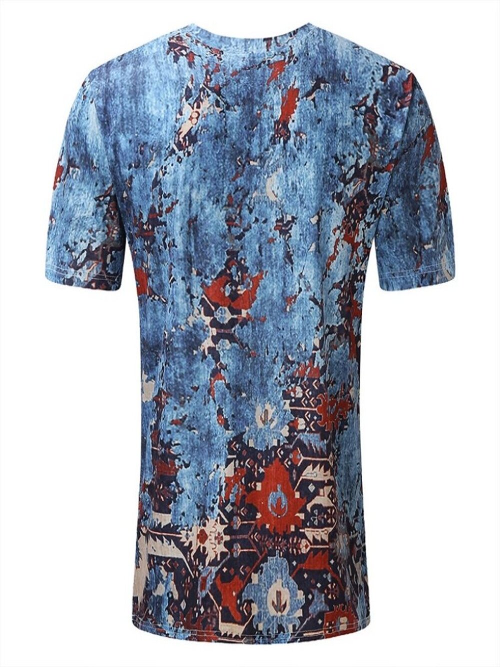 T-Shirt Mens Vintage Printed Short Sleeve Blouse Summer Casual Fitness Tops Tee - Picture 8 of 12